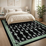 Art Nouveau Green Fleur-de-Lis Area Rug