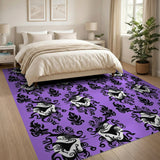 Purple Damask Floral Area Rug