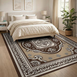 Ornate Beige Traditional Persian Area Rug