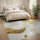 Ethereal Gold Abstract Area Rug