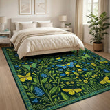 Butterfly Bee Garden Floral Rug