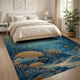 Moonlit Coral Reef Underwater Area Rug