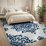 Navy Blue Traditional Persian No. 2 Area Rug