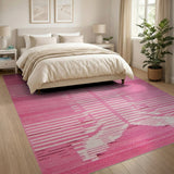 Vibrant Pink Geometric Modern Geometric Modern Area Rug