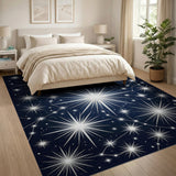 Black and White Starry Night Constellation Area Rug