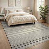 Geometric Modern Grey Modern Grey Horizontal Stripe Area Rug
