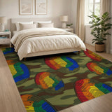 Rainbow Geometric Camo Area Rug