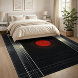 Geometric Red Circle Abstract Area Rug