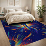 Vibrant Rainbow Microphone Area Rug
