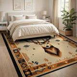 Southwestern Geometric Deer Head Area Rug