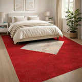 Bold Red Southwestern Diamond Area Rug