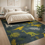 Cartoon Dinosaur Jungle Kids Area Rug