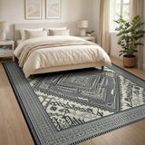 Heritage Tribal Heritage Tribal Geometric Black White Area Rug
