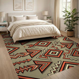 Bold Orange Arrow Southwestern Area Rug