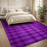 Purple Black Plaid Area Rug