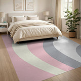 Soft Pink Abstract Wave Area Rug