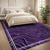 Hypnotic Purple Wave Abstract Area Rug