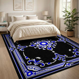 Ornate Blue Medallion Area Rug
