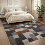 Geometric Modern Modern Geometric Grey Block Area Rug