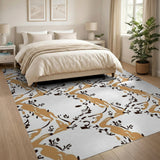 Abstract Tan Flow Area Rug
