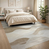 Beige Abstract Wave No. 3 Area Rug