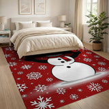 Jolly Cartoon Snowman Area Rug