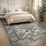 Beige and Neutral Heritage Tribal Beige Geometric Area Rug