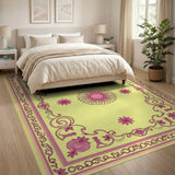 Vintage Pink Pomegranate Floral Persian Rug