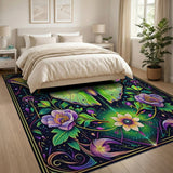 ODIKA Mystical Luna Moth Washable Area Rug - Low Pile, Non-Slip & Pet Friendly