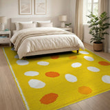 Sunny Yellow Egg Scatter Area Rug