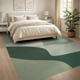 Green Organic Flow Abstract Area Rug