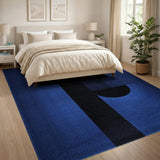 Modern Navy Blue Geometric Arch Rug