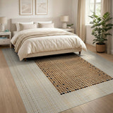 Brown Tan Geometric Dot Area Rug