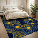 Navy and Gold Moroccan Keyhole Arch Rug