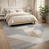 Geometric Modern Neutral Geometric Abstract Area Rug