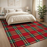 Classic Red Tartan Plaid Area Rug