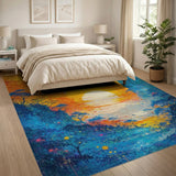 Radiant Sunset Valley Abstract Area Rug