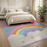 Unicorn Rainbow Pink Kids Area Rug