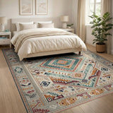 Southwestern Geometric Beige Area Rug