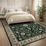 Dark Green Persian Floral Area Rug