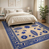 Traditional Persian Blue and Teal Ornate Blue Floral Persian Area Rug