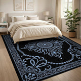 Elegant Blue Mandala Persian Area Rug