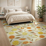 Vibrant Lemon Orange Citrus Fruit Area Rug