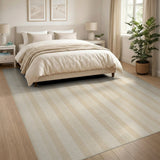 Geometric Modern Beige and Neutral Beige Vertical Stripe Area Rug