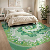 Green Hypnotic Green Spiral Area Rug