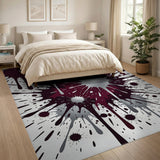 Red Silver Splatter Area Rug