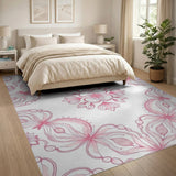 Pink Floral Vintage Pink Floral Mandala Area Rug