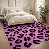 Hot Pink Leopard Print Pink Area Rug