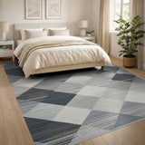 Geometric Modern Grey Diamond Geometric Area Rug