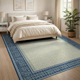 Blue Geometric Traditional Persian Area Rug